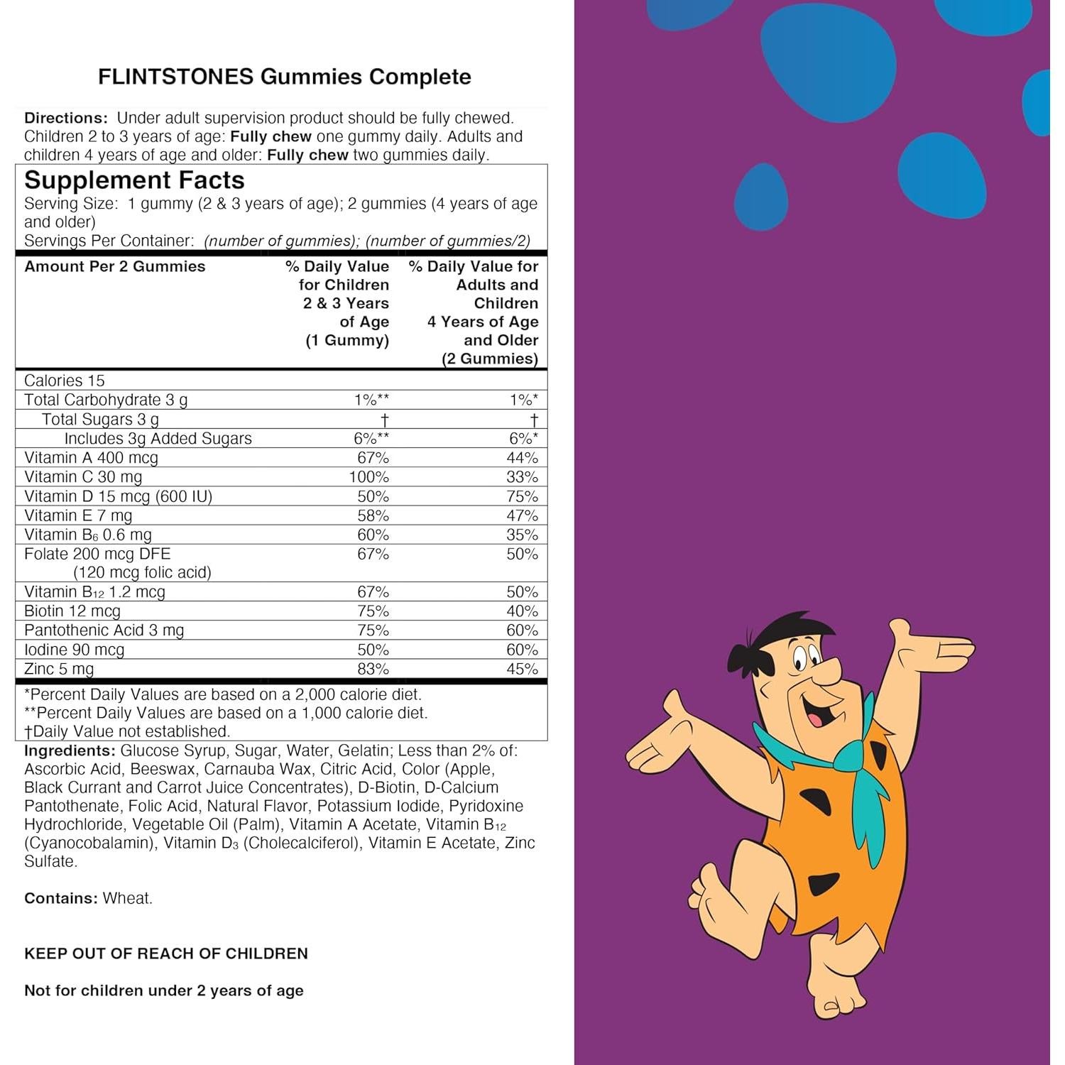 Gomitas Multivitamínicas Flintstones 180 Unidades para Niños