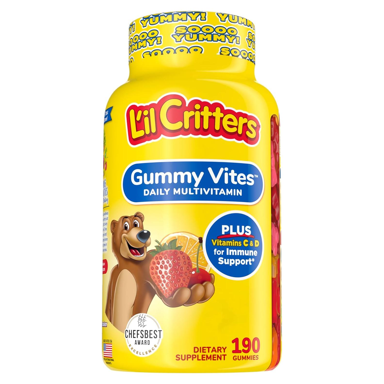 Multivitaminas Gummy L'il Critters para Niños 190 Gomas