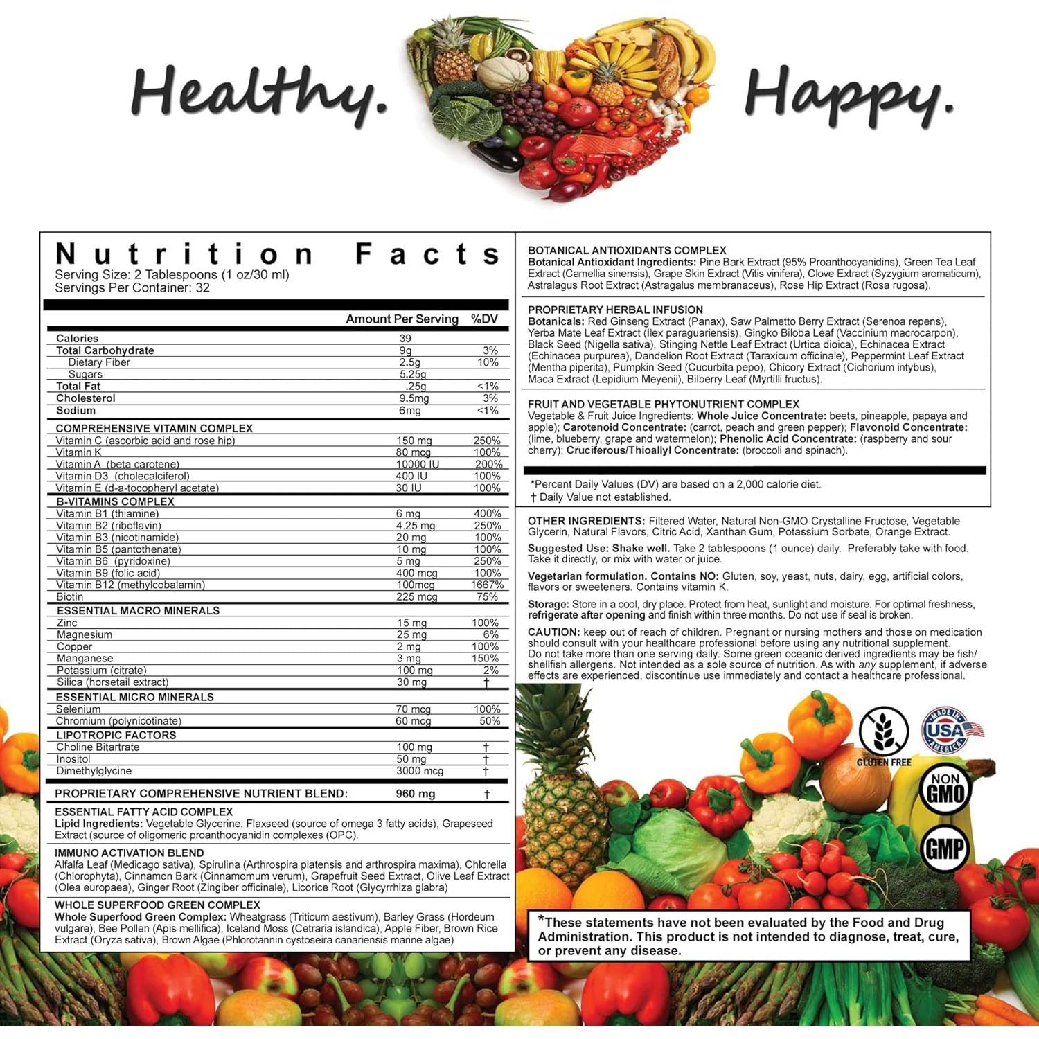 LiquiVive Vitaminas Líquidas Multivitamínico 946ml Vegano