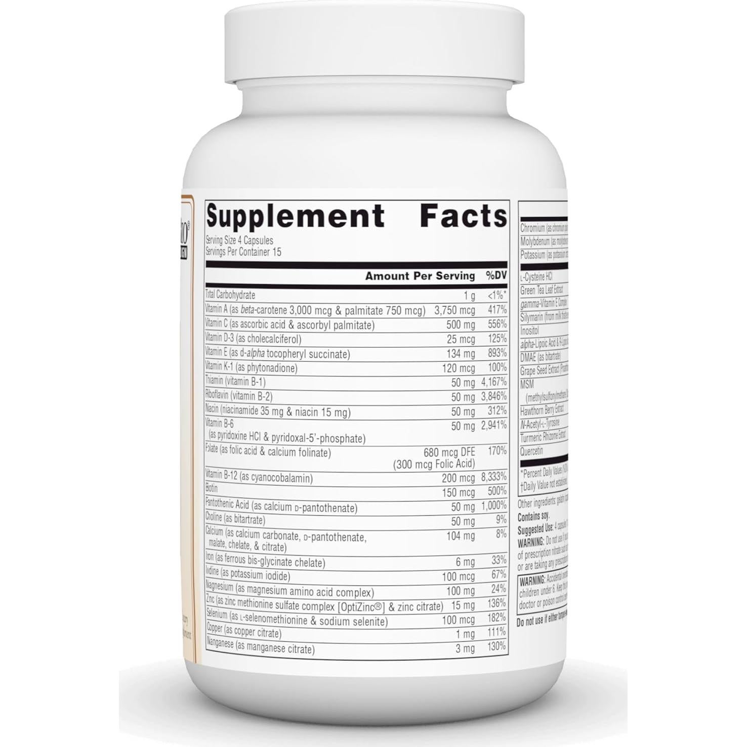 Multivitamínico Diario Alta Potencia Source Naturals 60 Cápsulas