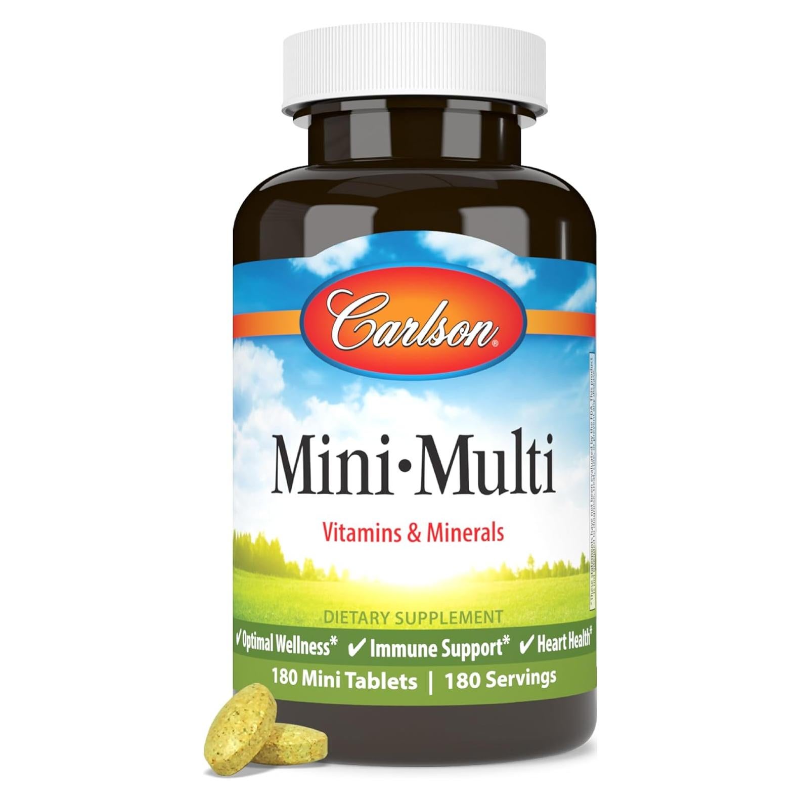 Carlson Mini-Multi Multivitaminas 180 Tabletas Fáciles de Tragar