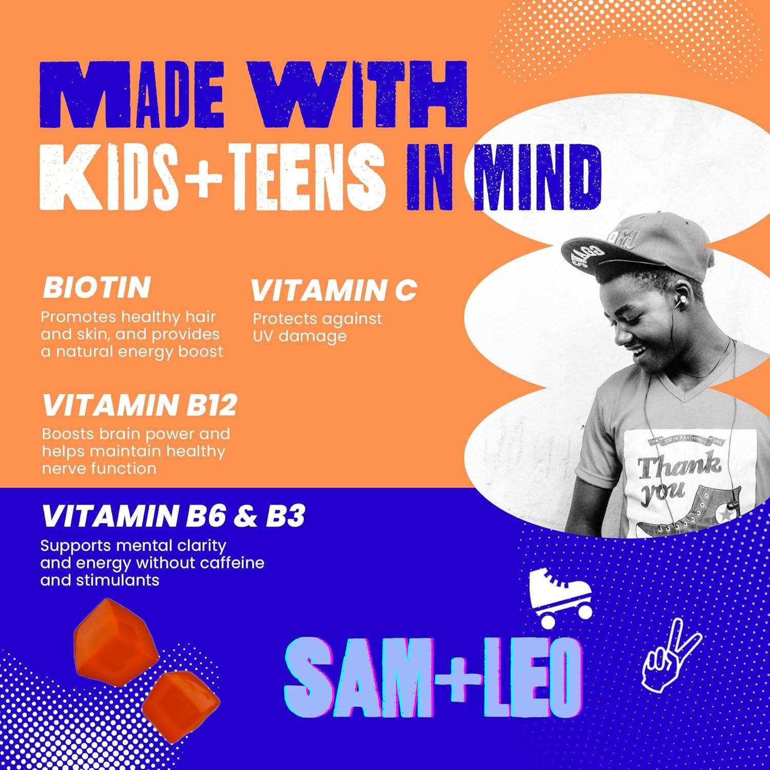 Gomitas de Energía SAM+LEO con Vitaminas B para Niños 60 ct