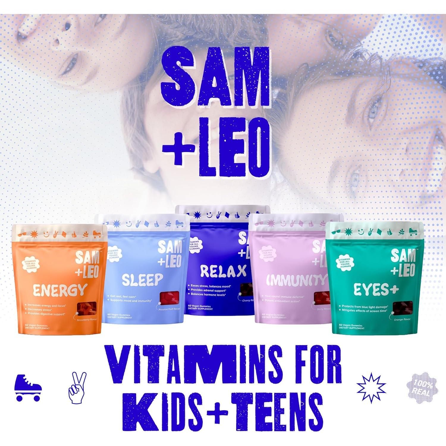 Gomitas de Energía SAM+LEO con Vitaminas B para Niños 60 ct