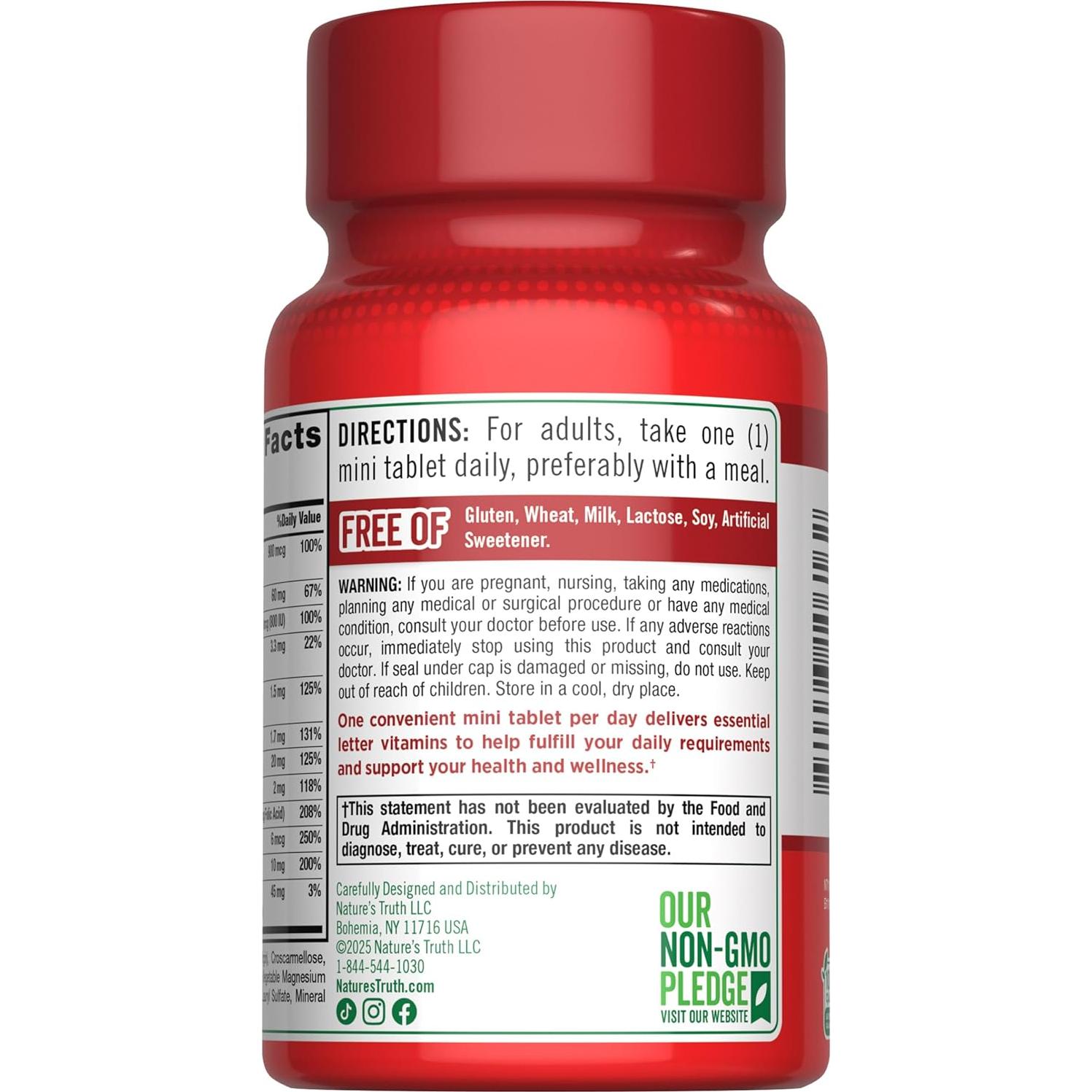 Multivitamina Diaria Única Verdad de la Naturaleza 100 Mini Tabletas