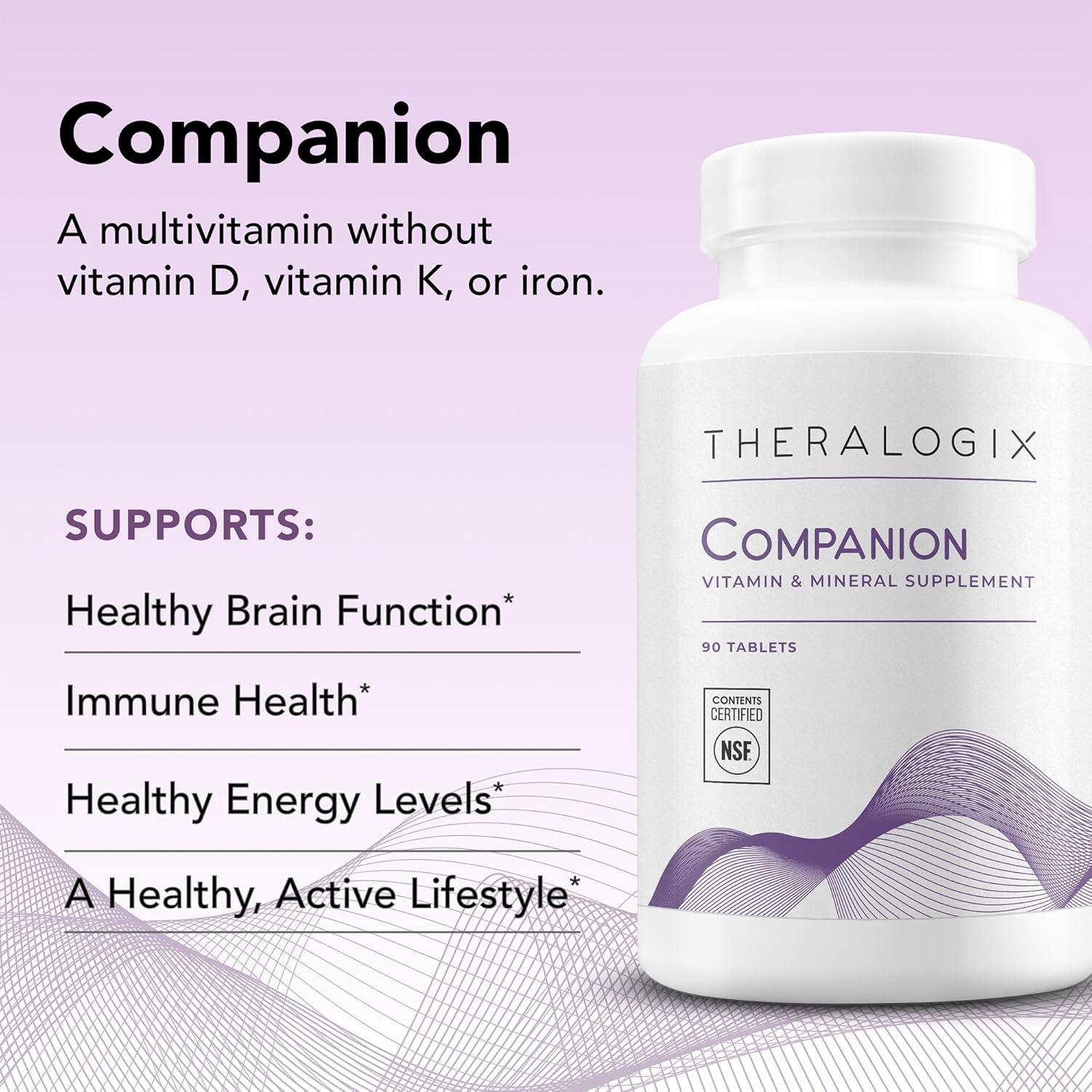 Suplemento Multivitamínico Theralogix Companion 90 Tabletas Sin Hierro