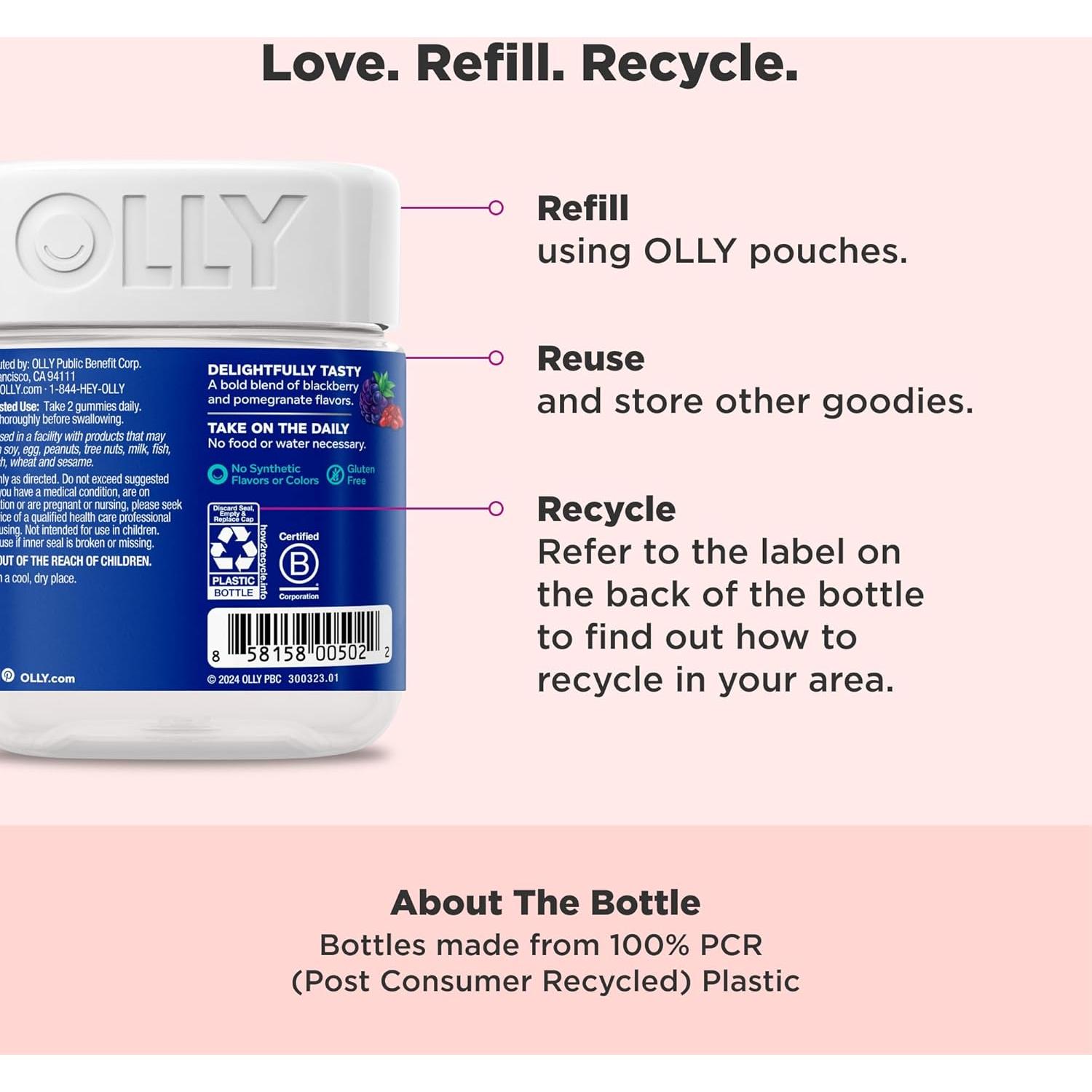 OLLY Multivitamínico Masticable para Hombres 90 Gomitas Mora