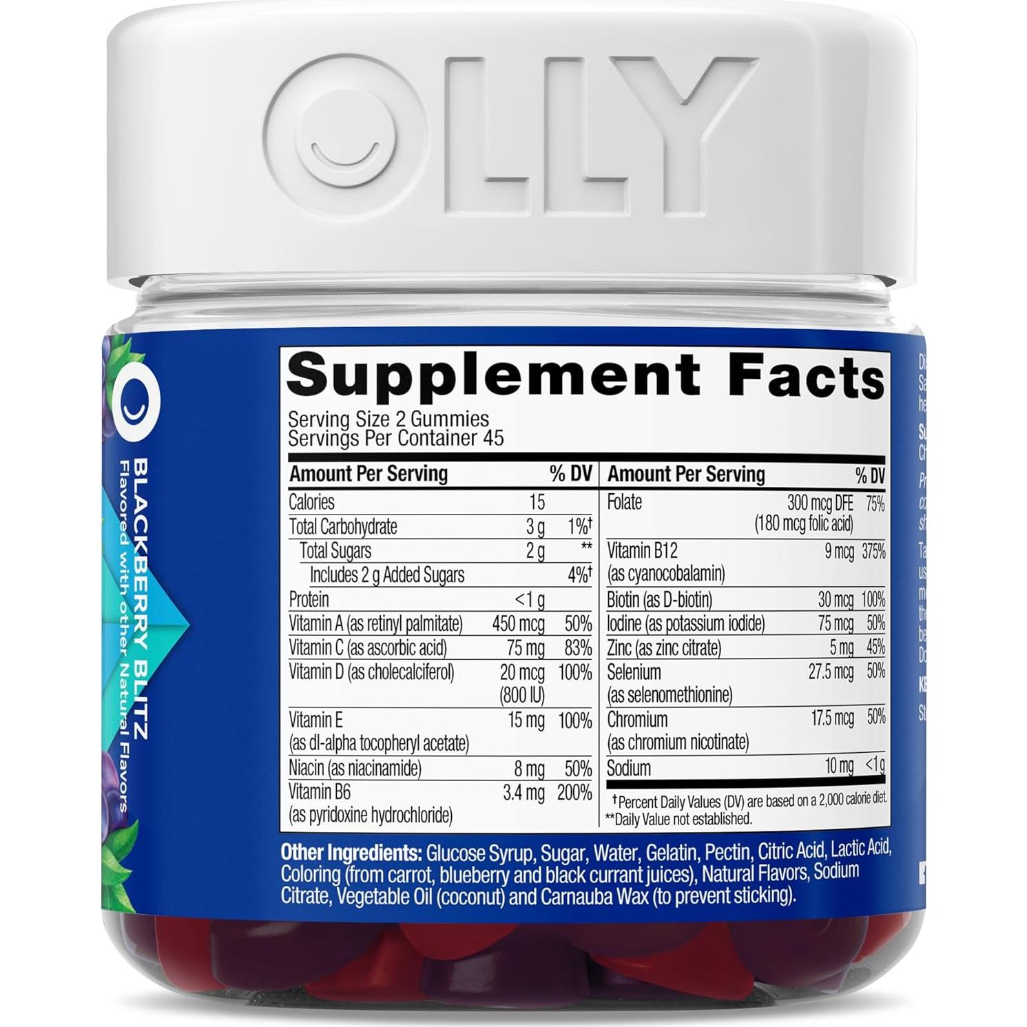 OLLY Multivitamínico Masticable para Hombres 90 Gomitas Mora