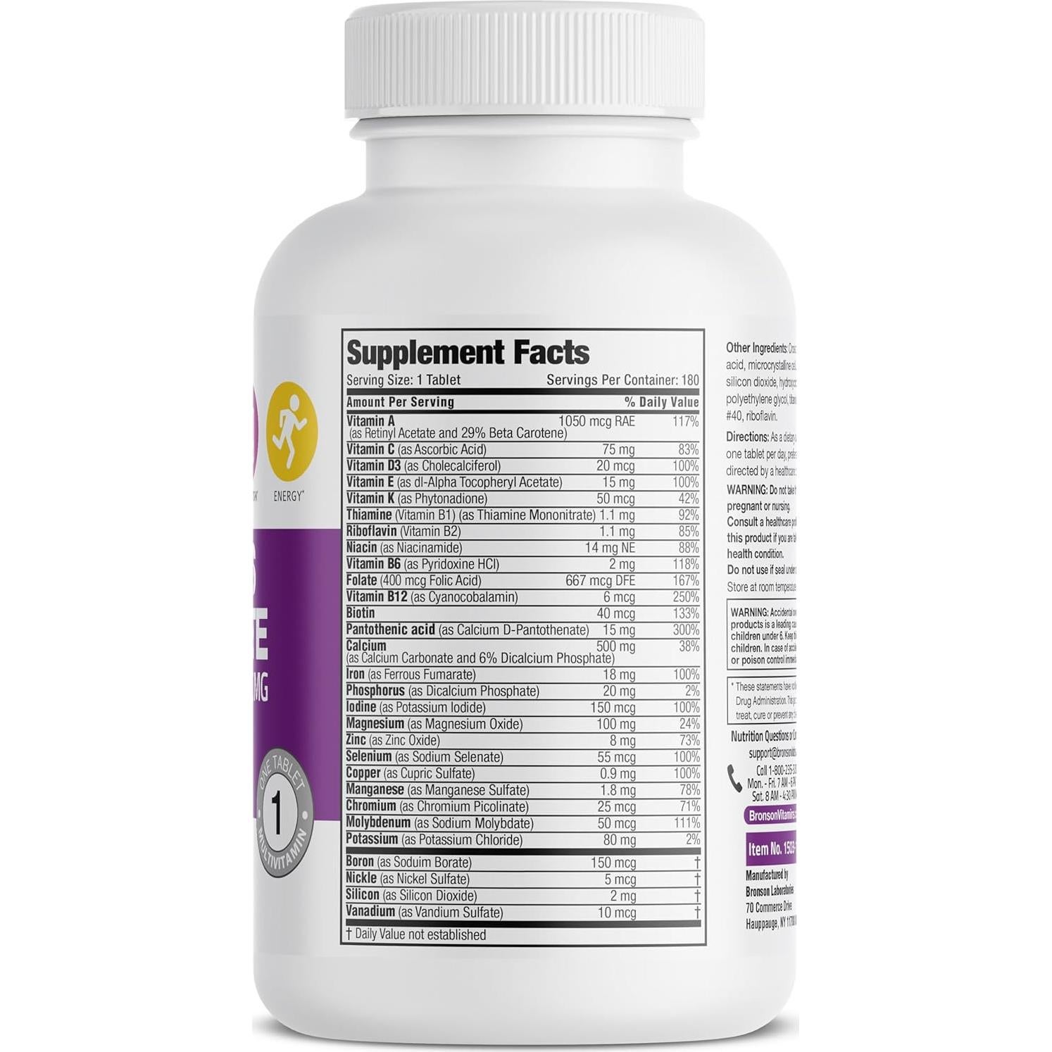 Multivitamínico Completo Diario Bronson para Mujeres 180 Tabletas