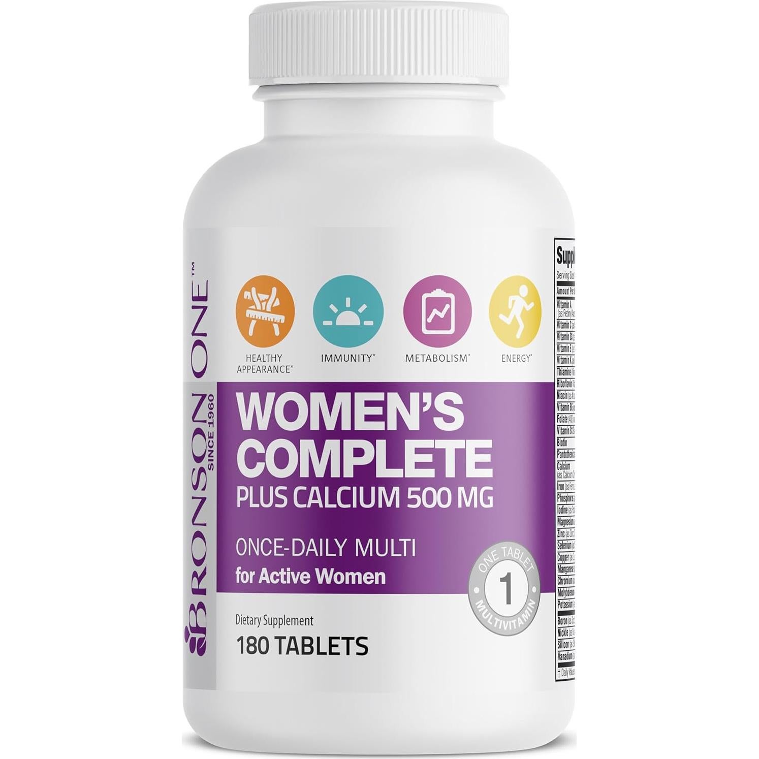 Multivitamínico Completo Diario Bronson para Mujeres 180 Tabletas