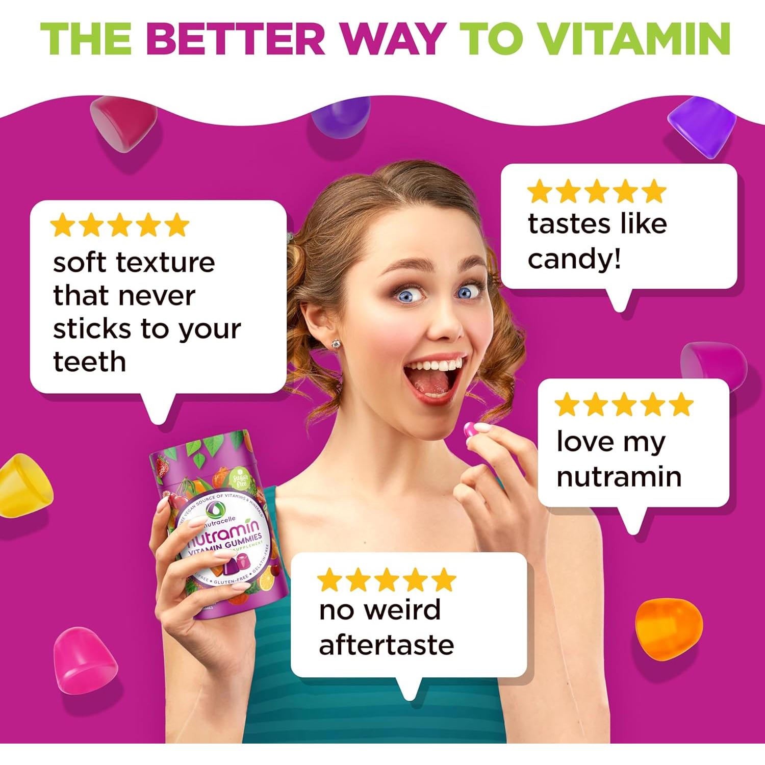 Gominolas Multivitamínicas Veganas Nutramin 90 Unidades Sin Azúcar