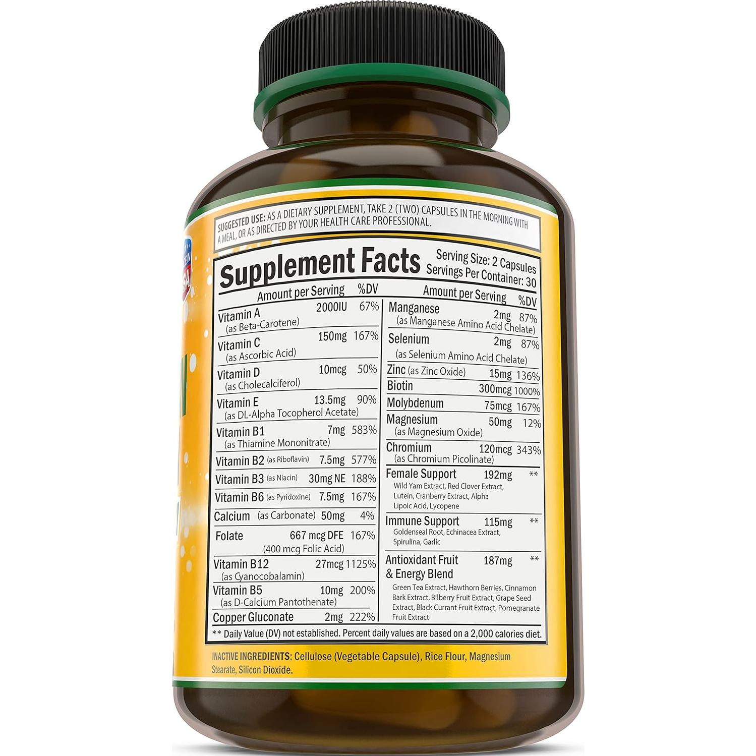 Suplemento Multivitamínico para Mujeres Bradeson 60 Cápsulas