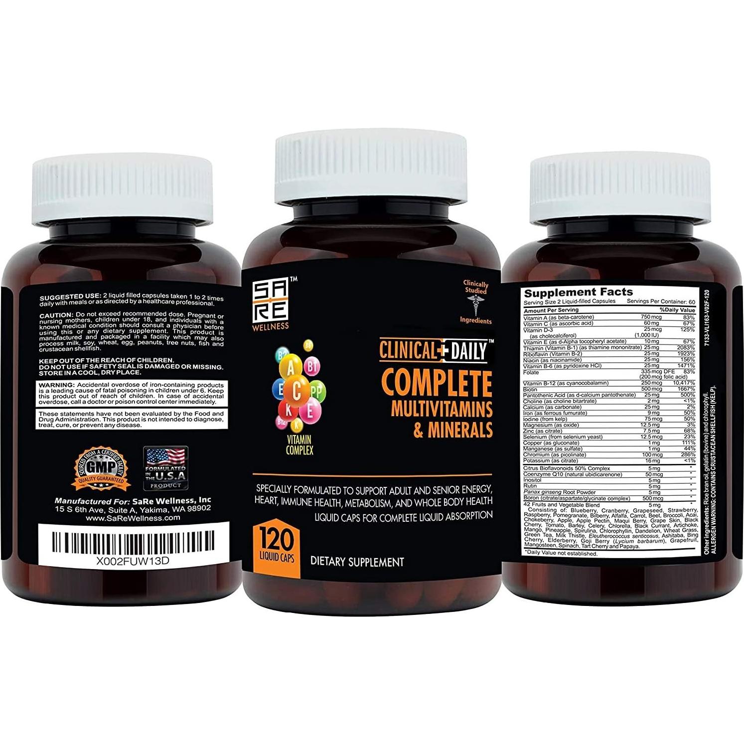 Multivitamínico Completo Clinical Daily 120 Cápsulas Líquidas