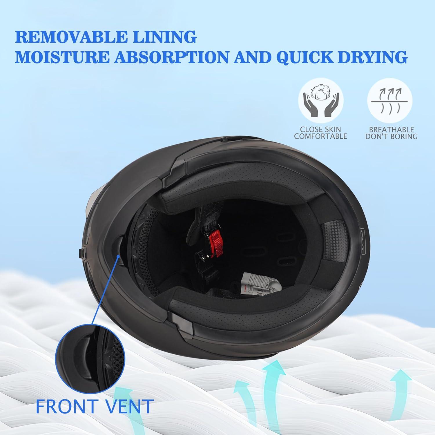 Casco Modular JZZLSJT Bluetooth Mediano Negro Mate