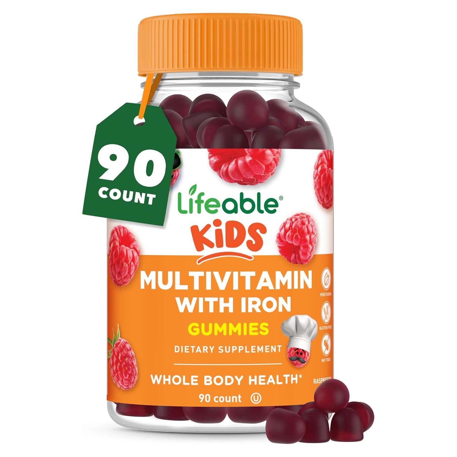 Gomitas Multivitamínicas Lifeable para Niños con Hierro - 90 Unidades