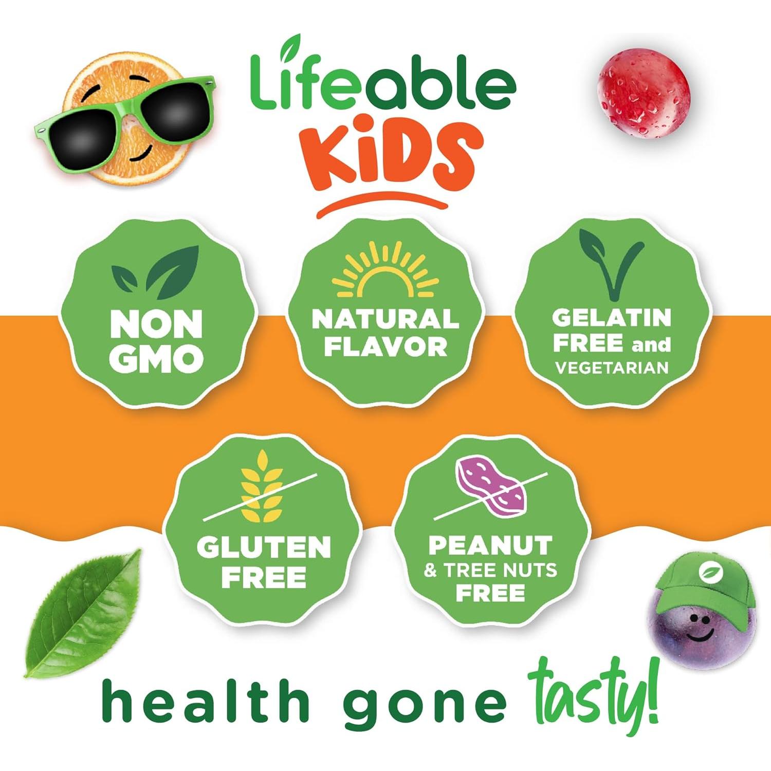 Gomitas Multivitamínicas Lifeable para Niños con Hierro - 90 Unidades