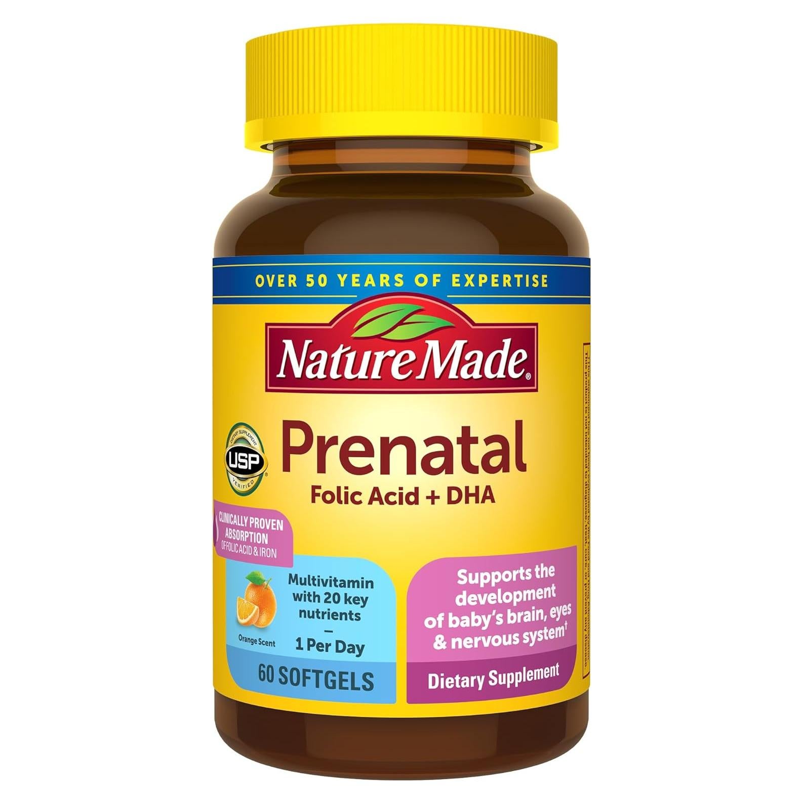 Nature Made Prenatal DHA + Ácido Fólico 60 Gelatinas Blandas