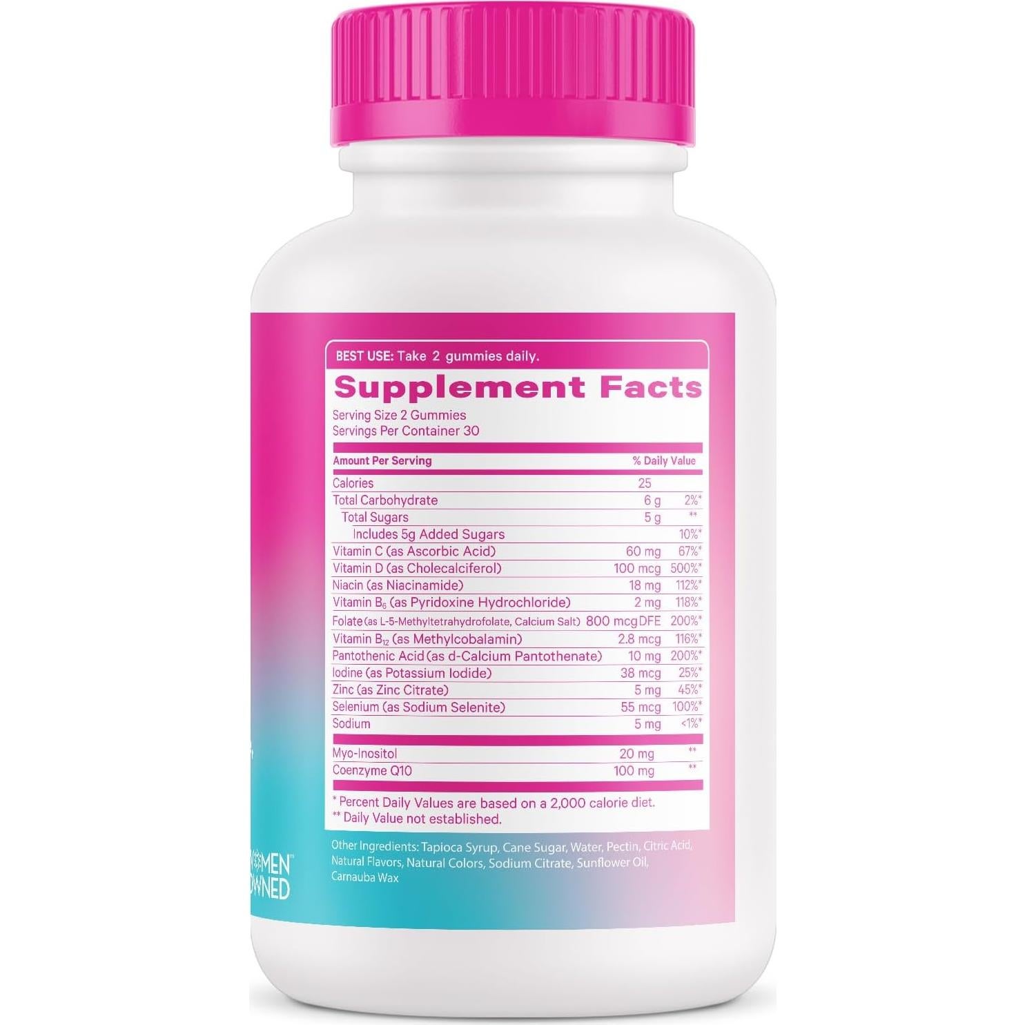 Gomitas de Fertilidad Pink Stork 60 unidades - Suplementos para Mujeres con Inositol, CoQ10 y Folato