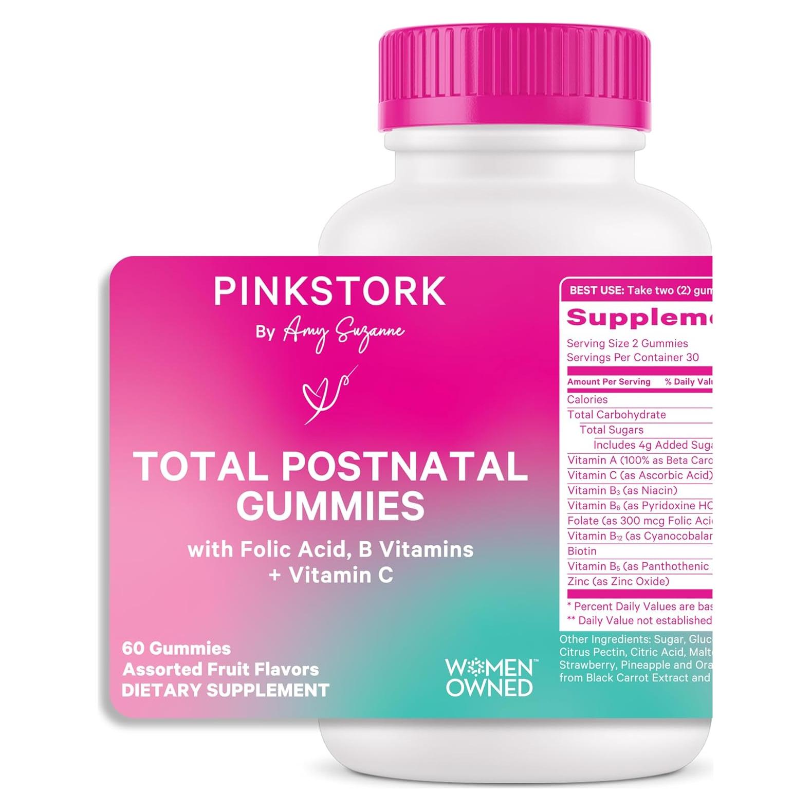 Gomitas Postnatales Pink Stork - Multivitamínico 60 Unidades