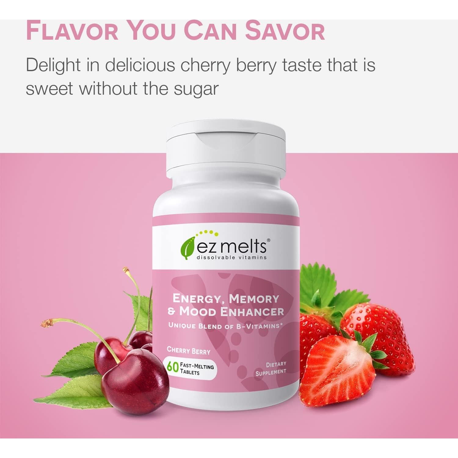 EZ Melts Energía Disoluble Sin Azúcar - Vitaminas B 60 Unidades