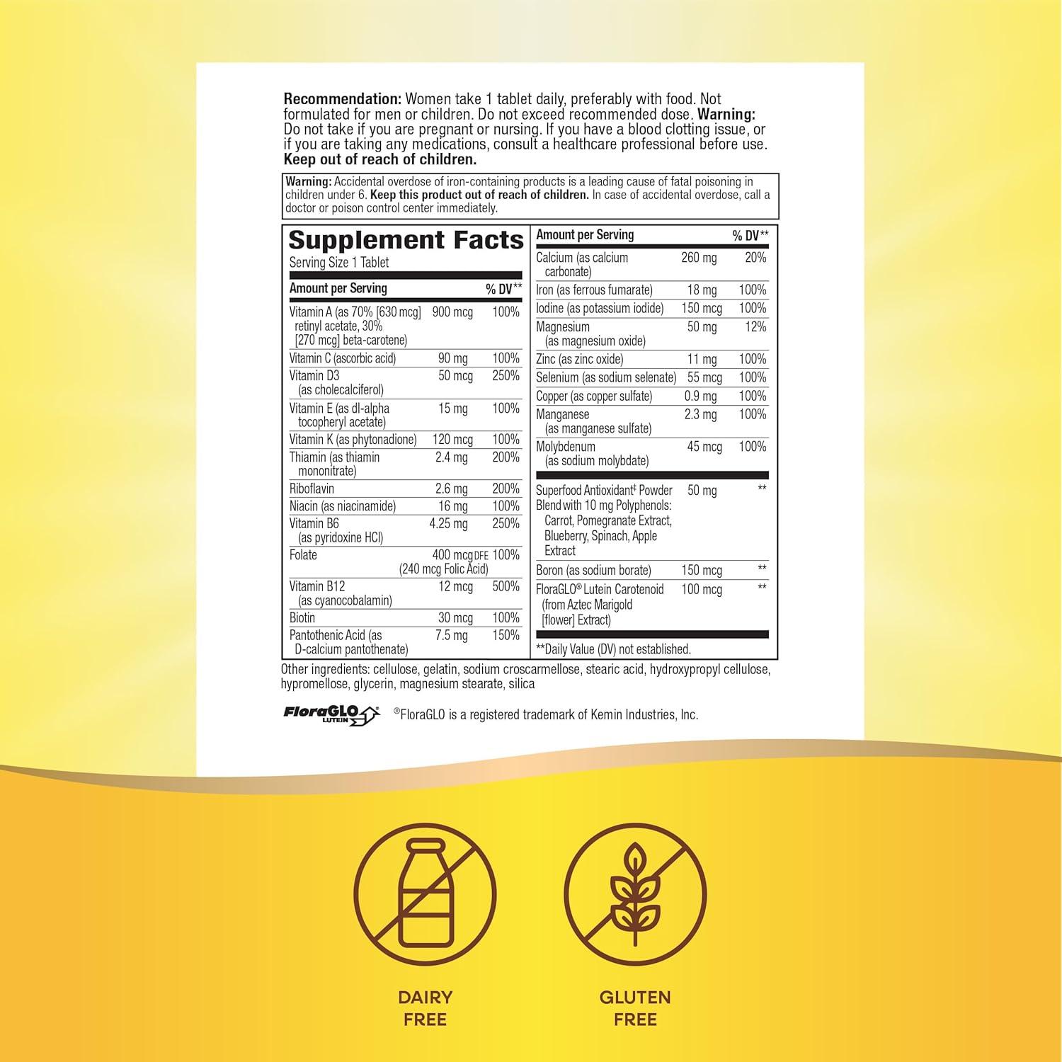 Multivitamina Completa Diaria para Mujeres Nature's Way 130 Tabletas