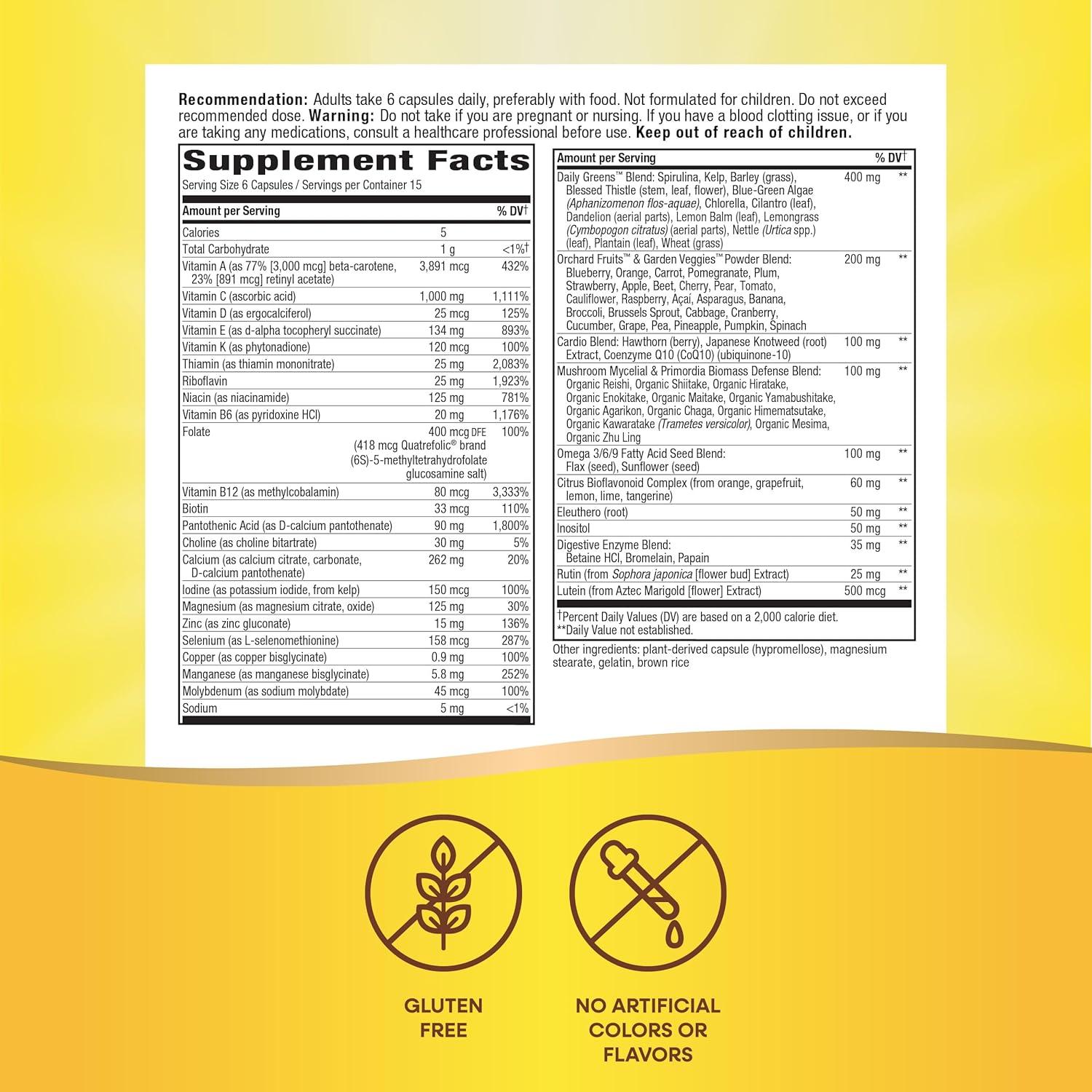 Multivitamínico Completo Nature's Way Alive! Max6 90 Cápsulas