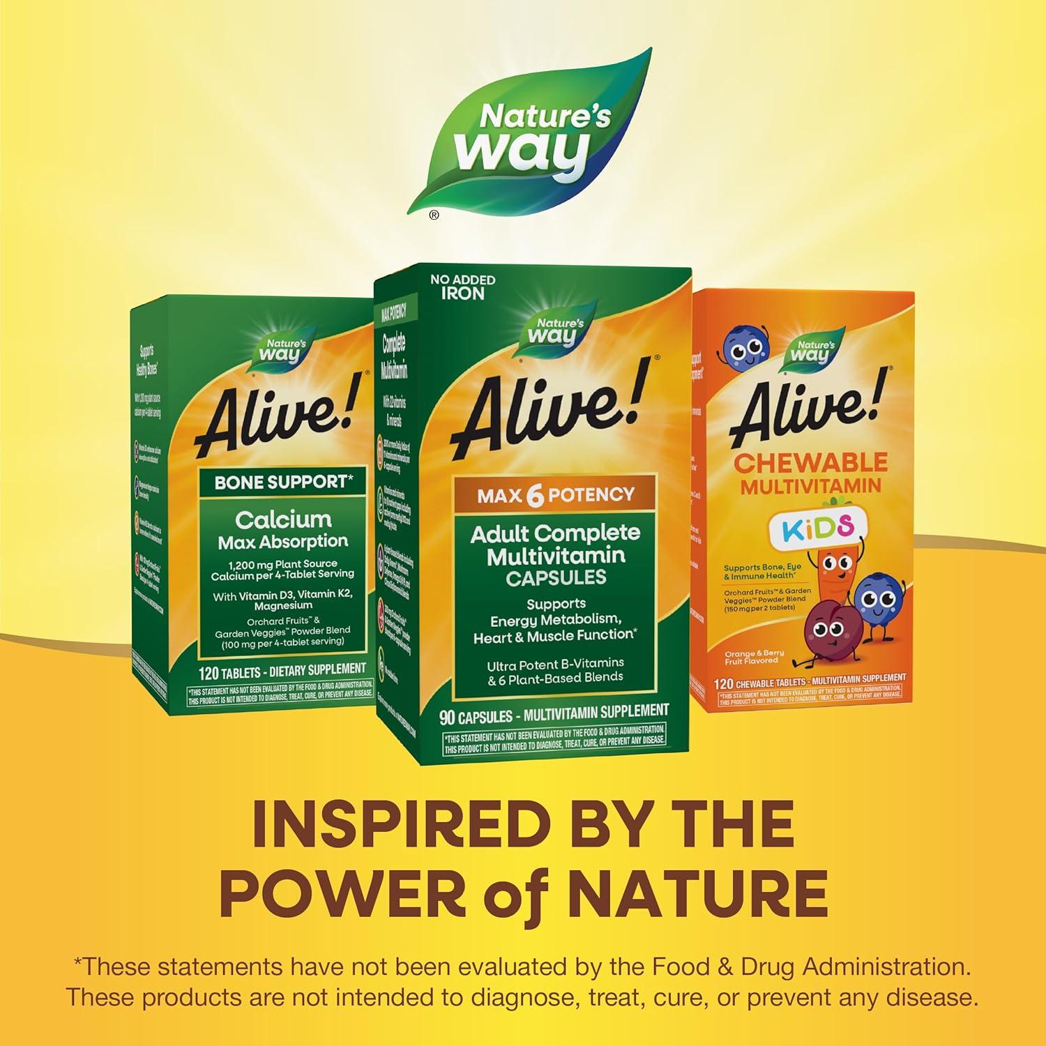 Multivitamínico Completo Nature's Way Alive! Max6 90 Cápsulas