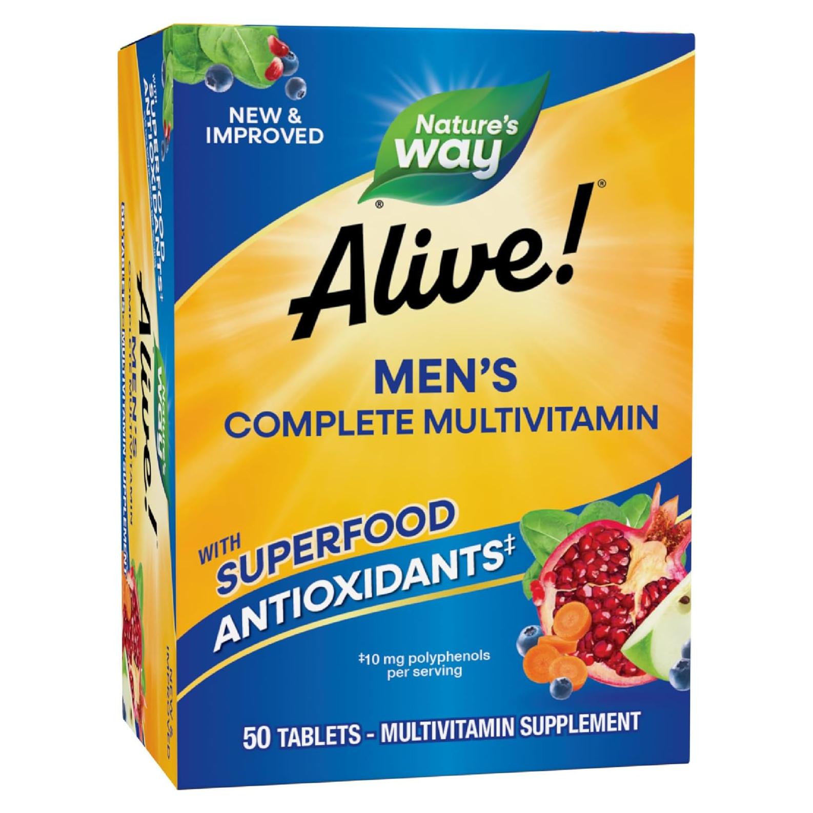 Multivitamina Completa para Hombres Nature's Way Alive! 50 Tabletas
