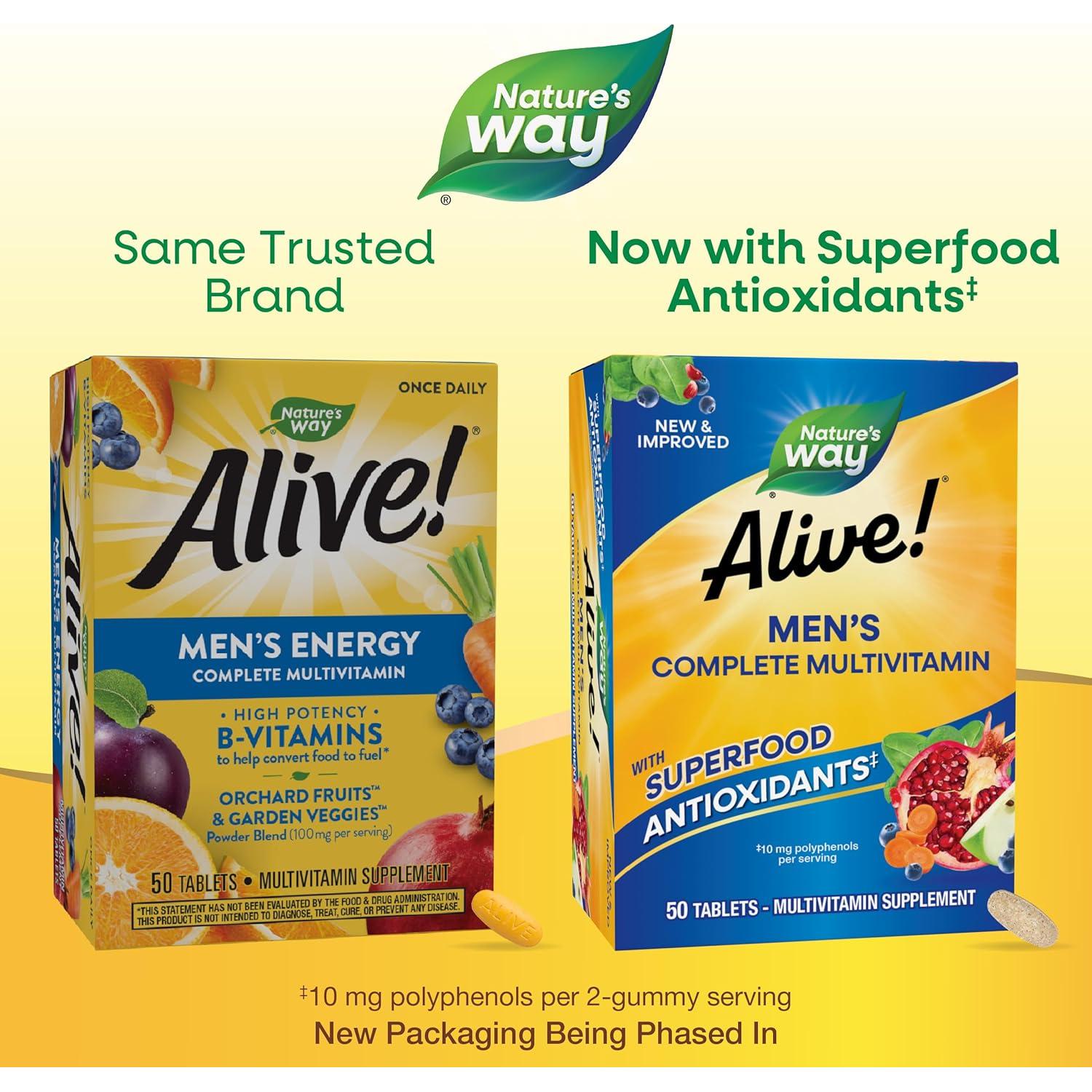 Multivitamina Completa para Hombres Nature's Way Alive! 50 Tabletas