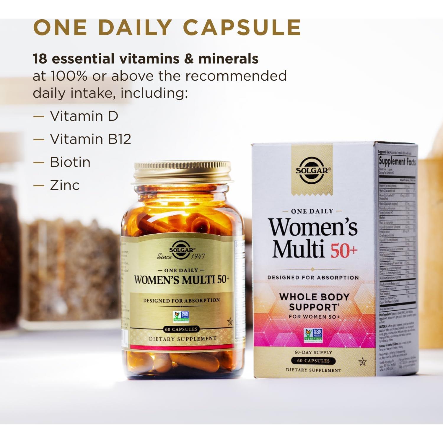 Solgar One Daily Multivitamínico Vegano 50+ 60 Cápsulas