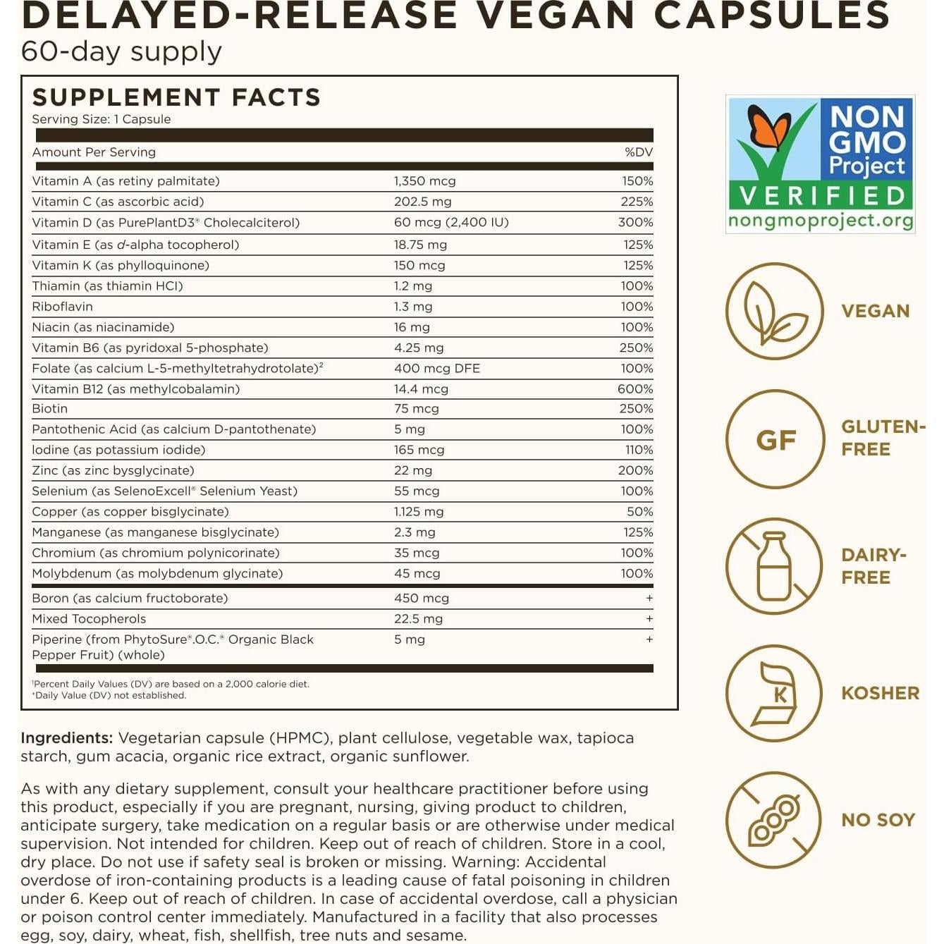 Solgar One Daily Multi Hombres 50+ 60 Cápsulas Veganas