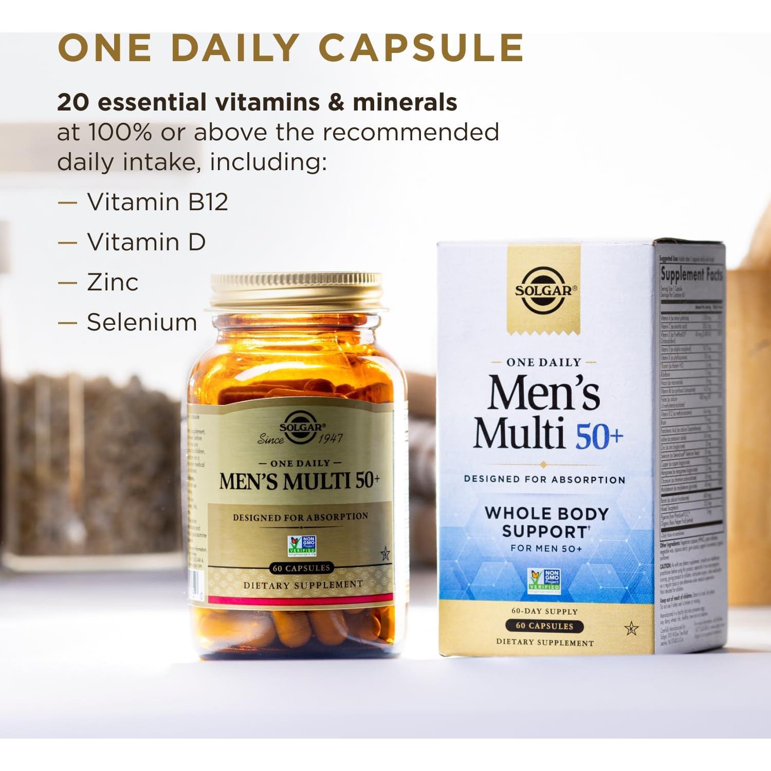 Solgar One Daily Multi Hombres 50+ 60 Cápsulas Veganas