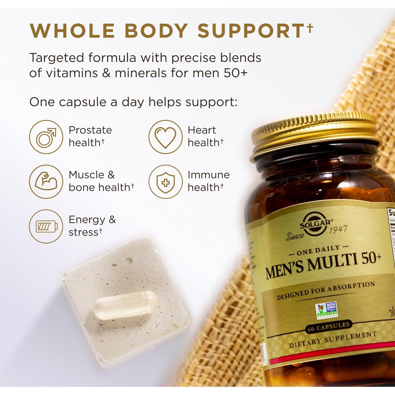 Solgar One Daily Multi Hombres 50+ 60 Cápsulas Veganas