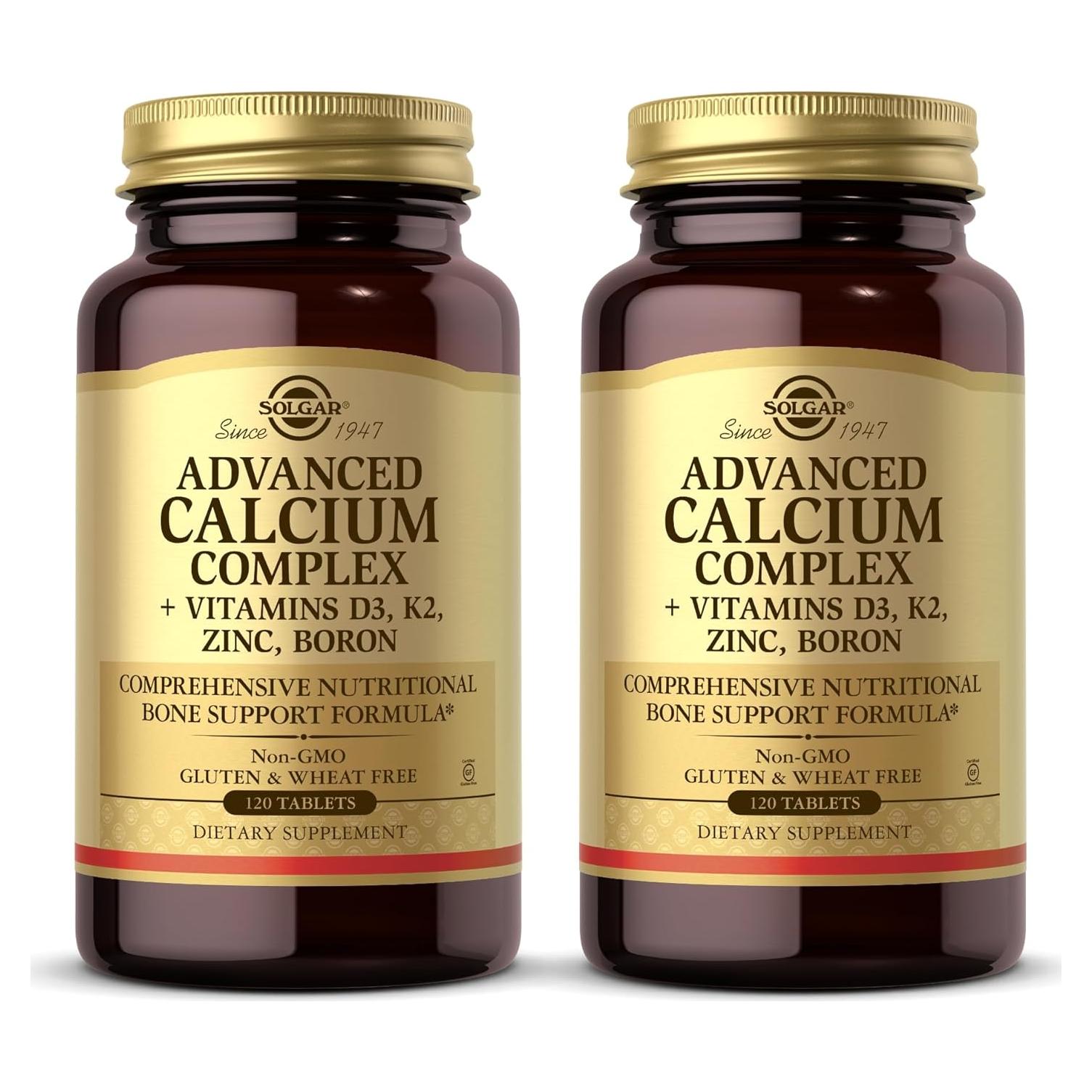 Solgar Complejo Avanzado de Calcio 120 Tabletas - Zinc, D3, K2