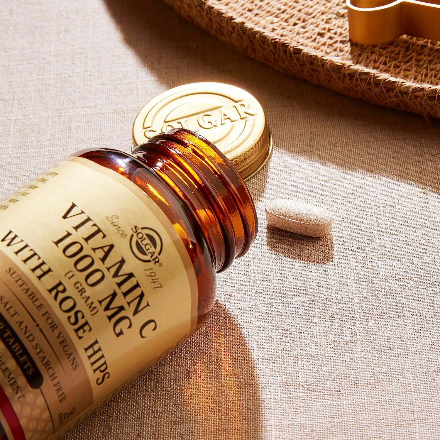 Vitamina C 1500 mg Solgar con Rosa Mosqueta 180 Tabletas