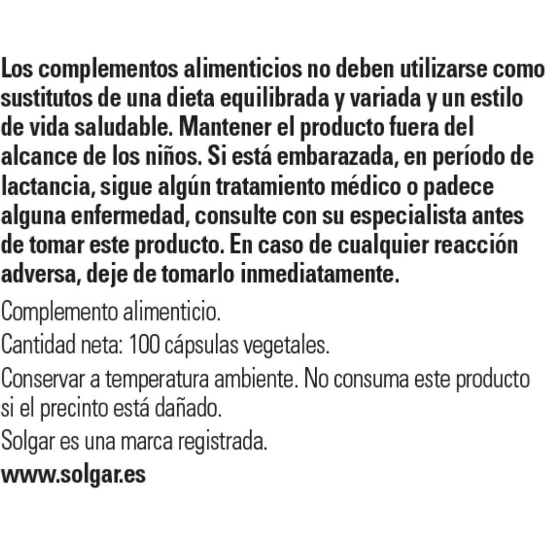 Vitamina D3 Solgar 55 mcg 100 Cápsulas Vegetales - Inmunidad y Huesos