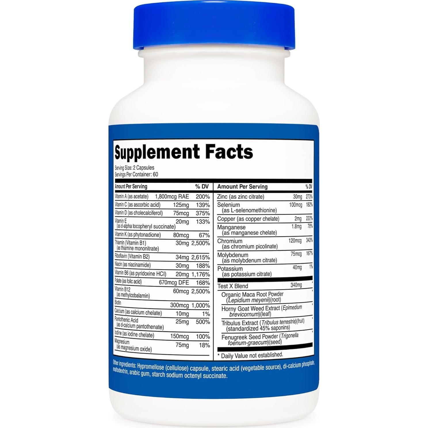 Multivitamina Nutricost para Hombres 120 Cápsulas - Vitaminas y Minerales