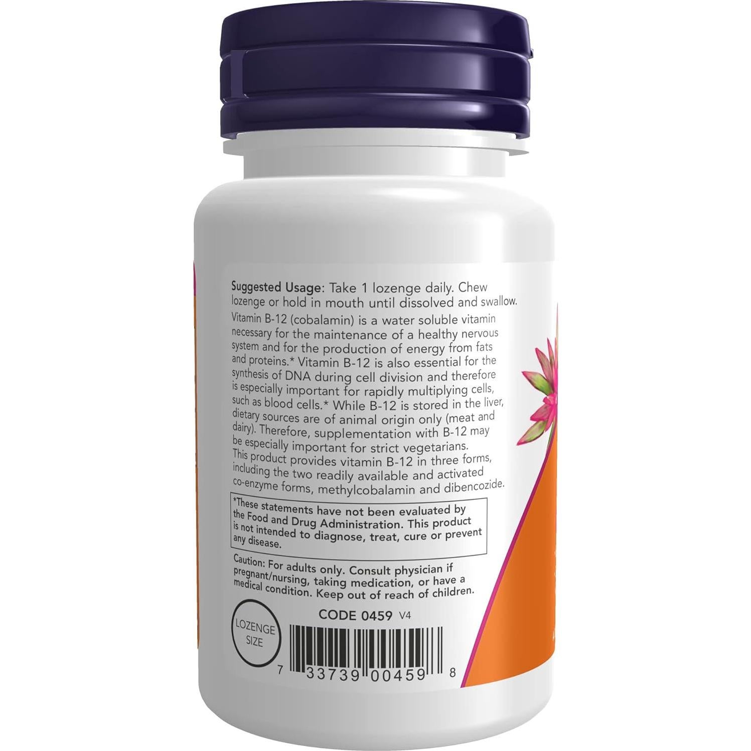 Suplemento de Vitamina B-12 NOW Foods 2000 mcg 100 Pastillas
