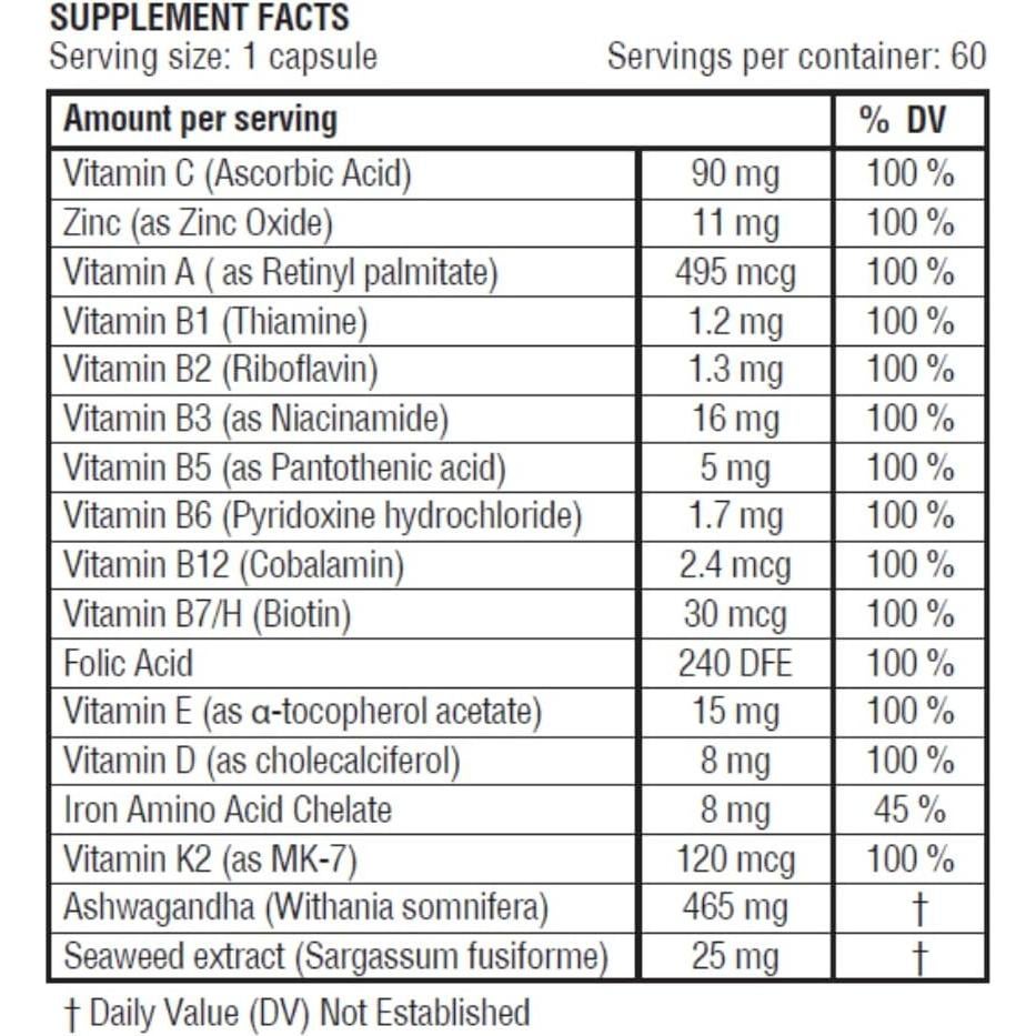 Obel Multivitamínico Diario 15 Vitaminas + Ashwagandha 485mg