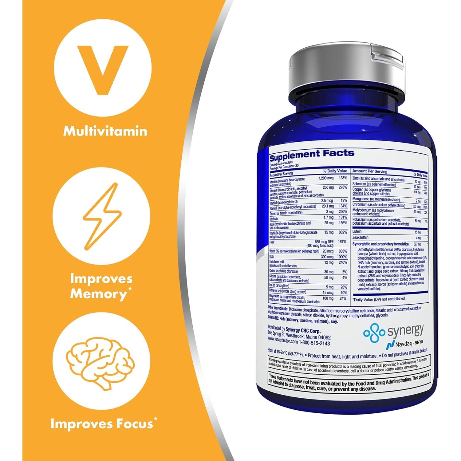 Suplemento Focus Factor Cerebro y Visión 120 unidades - Luteína y Zeaxantina
