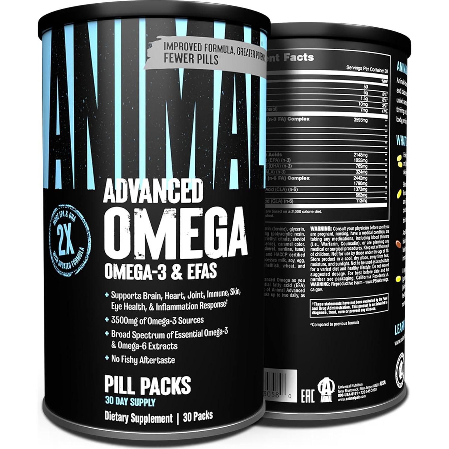 Suplemento Ácidos Grasos Esenciales Omega Animal 3500mg 30 Porciones