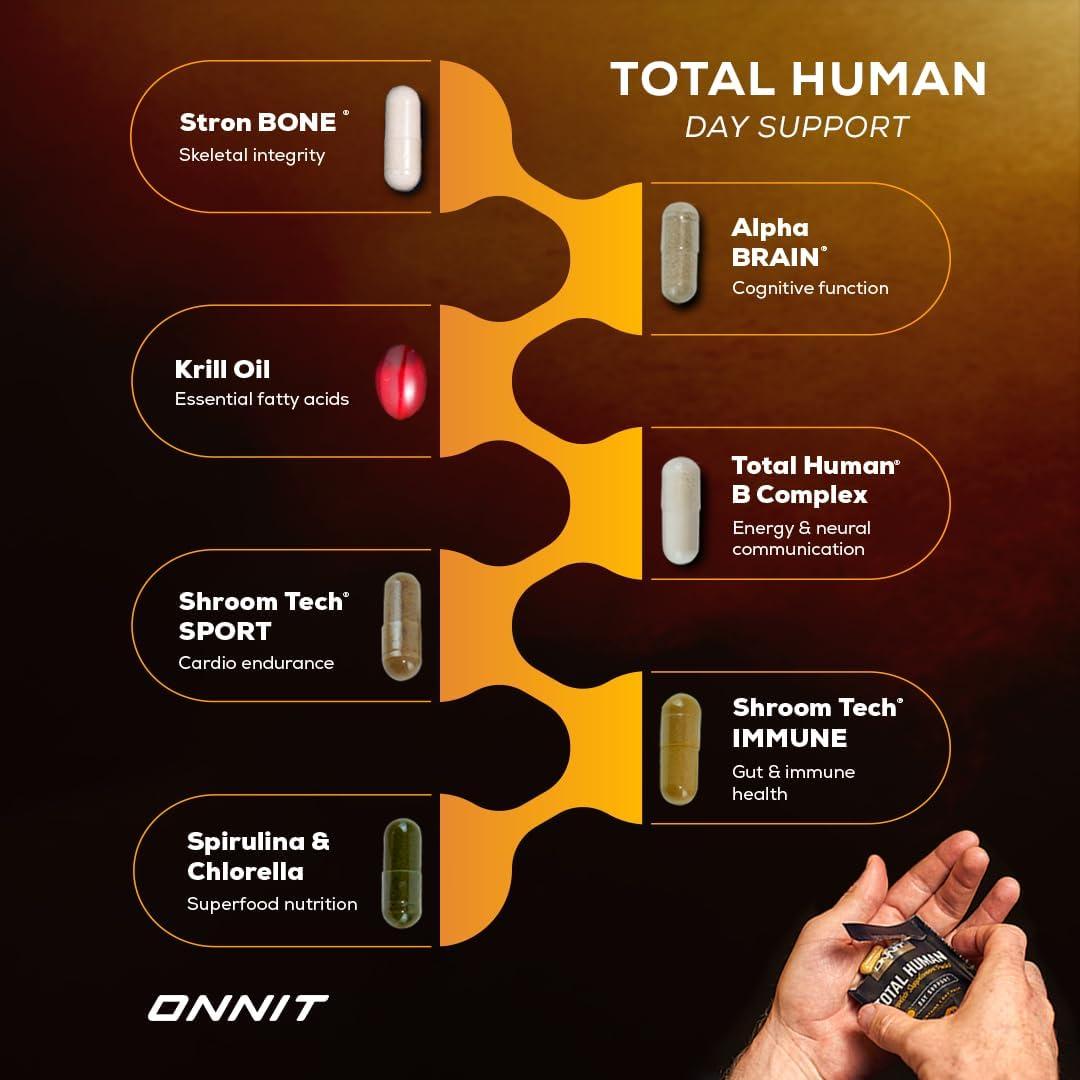 Onnit Total Human Multivitamínico 30 Paquetes Día y Noche