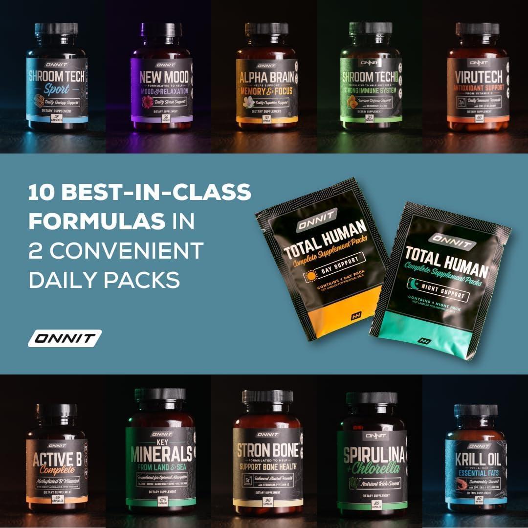 Onnit Total Human Multivitamínico 30 Paquetes Día y Noche