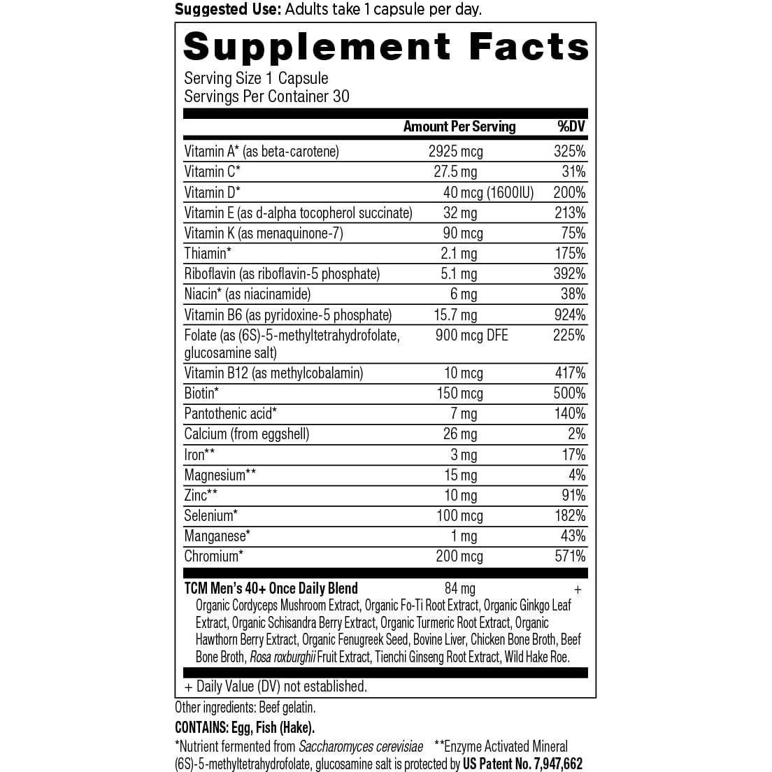 Multivitamínico para hombres 40+ Nutrición Antigua 30 cápsulas