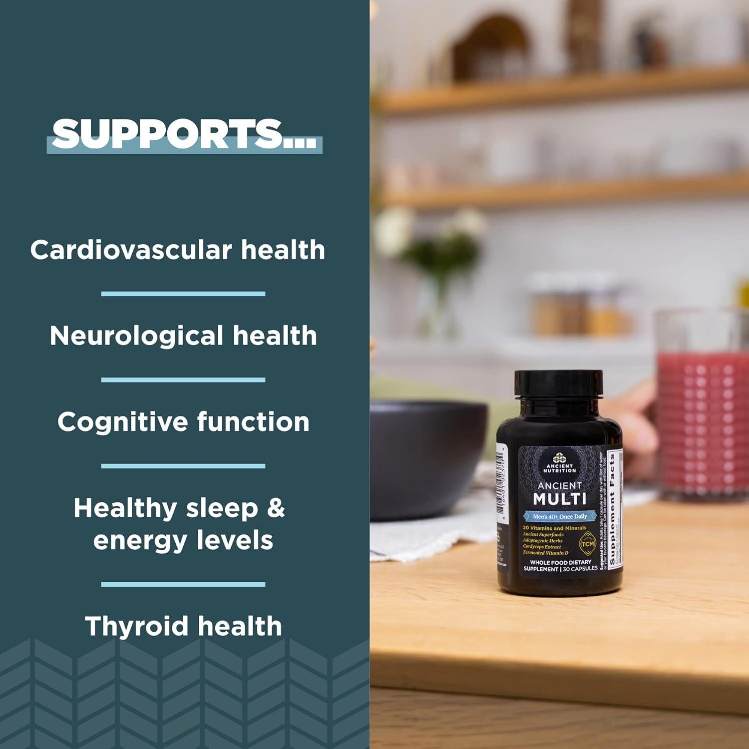 Multivitamínico para hombres 40+ Nutrición Antigua 30 cápsulas