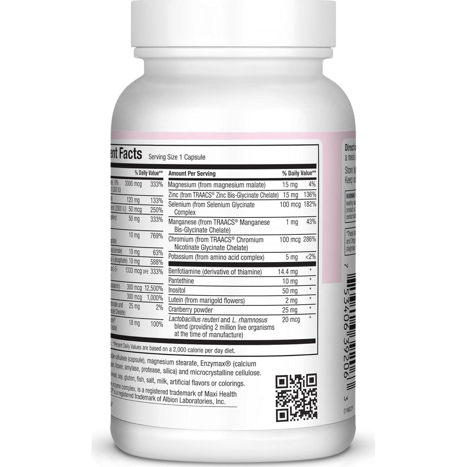 Multivitaminas para Mujeres Maxi Health 60 Cápsulas - Soporte Digestivo y Energía