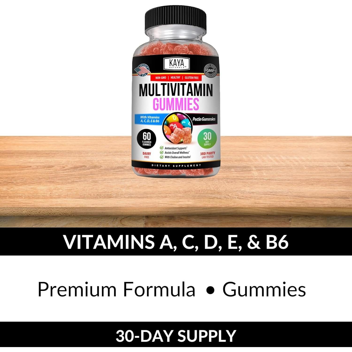 Gummy Multivitamínico Kaya Naturals 60 Unidades Sabor Fresa