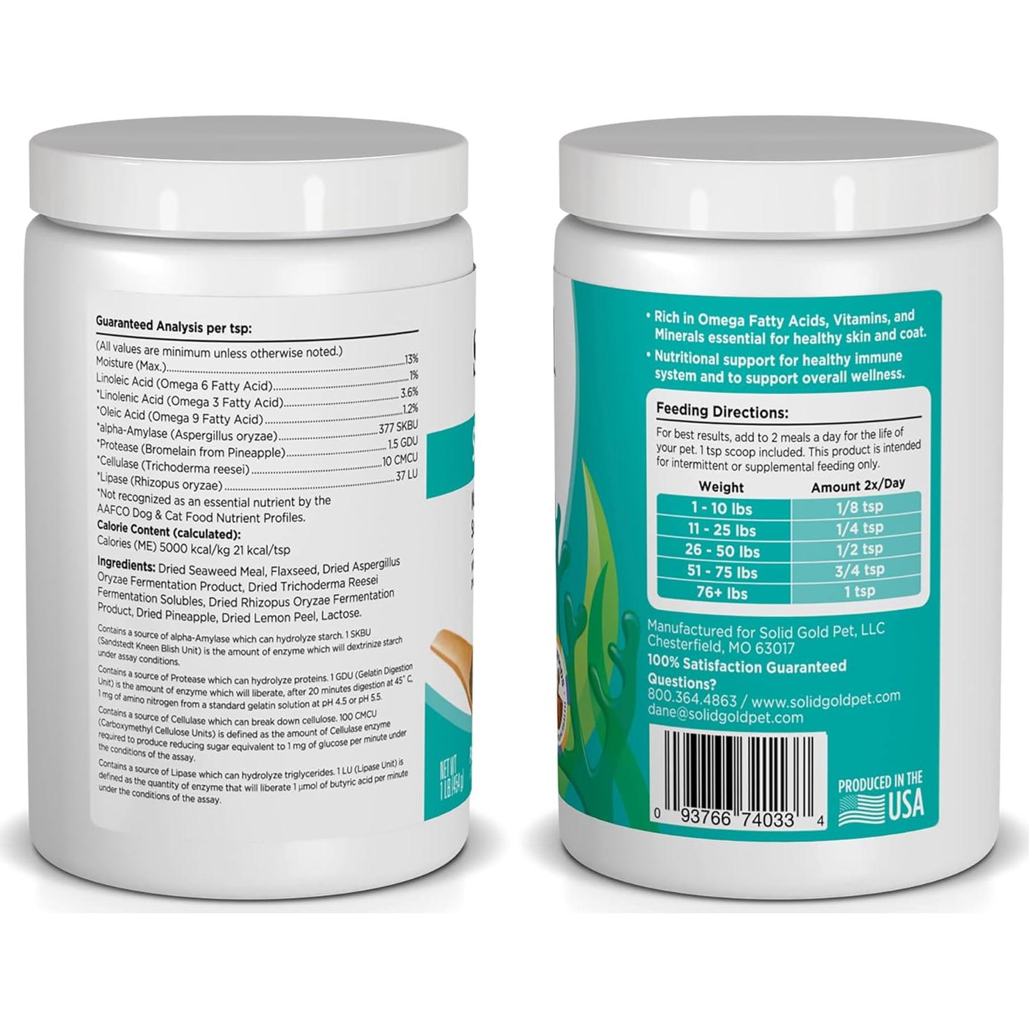 Polvo Multivitamínico Solid Gold 0.45 kg para Gatos y Perros