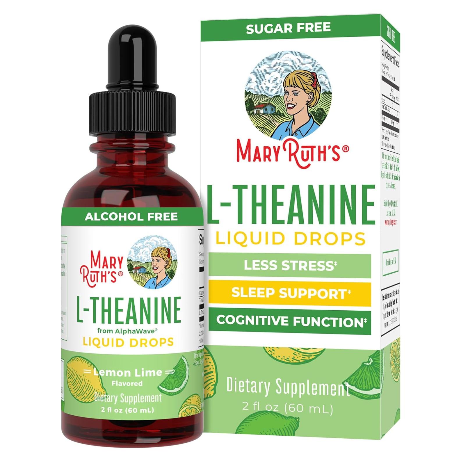Gotas L-Teanina 200mg MaryRuth's | Suplemento Vegano 30ml