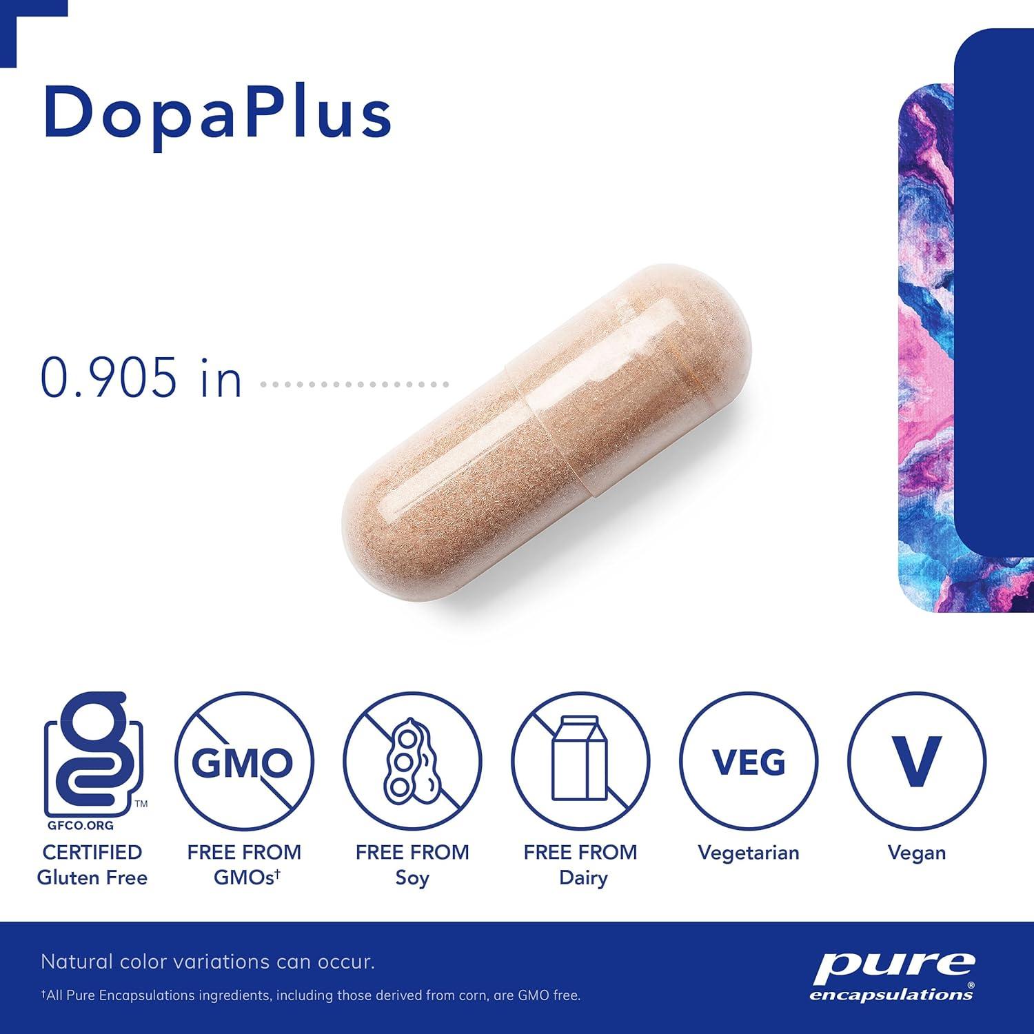 DopaPlus Pure Encapsulations - Suplemento Cerebral Vegano 180 Cápsulas
