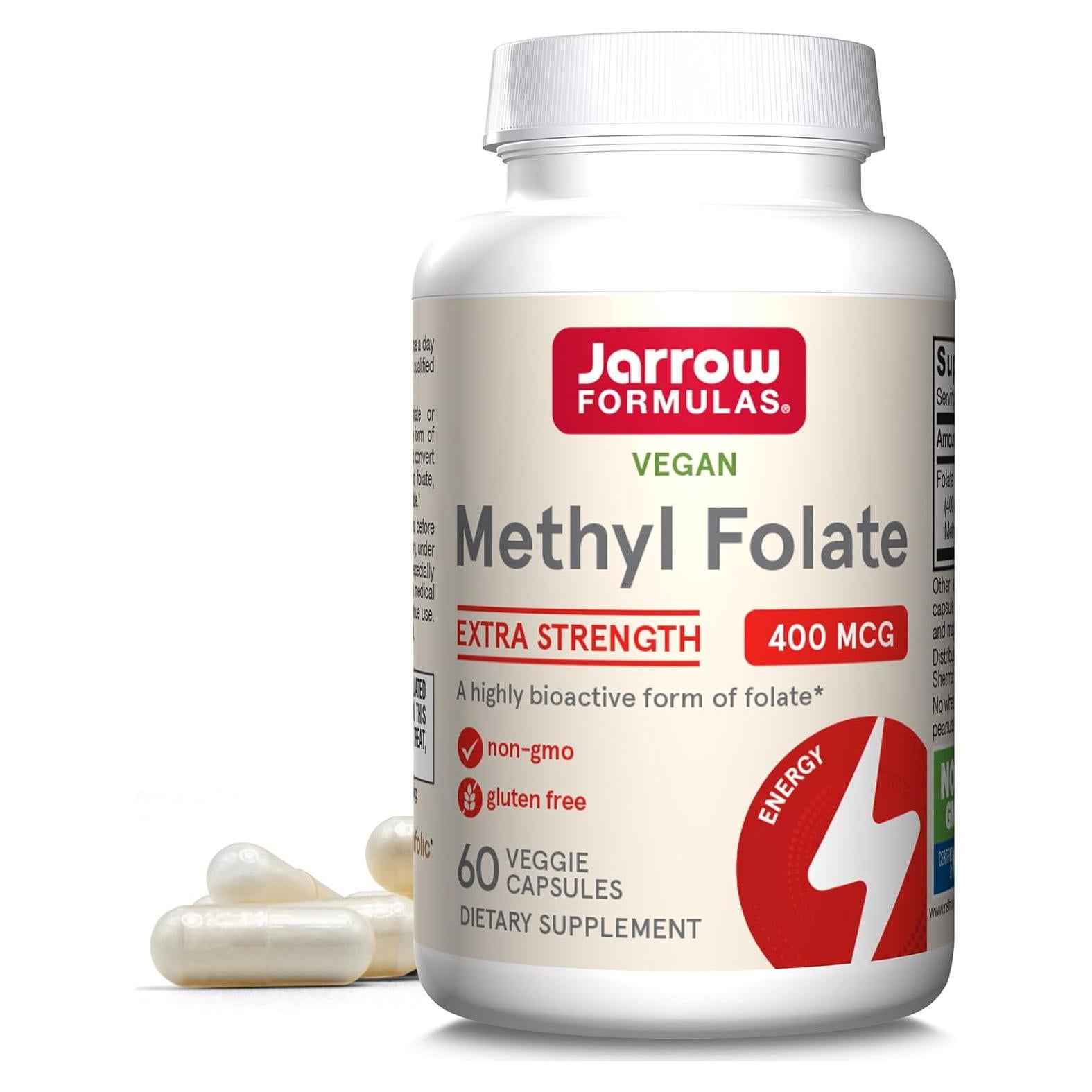 Suplemento Dietético Jarrow Folato Metílico 400 mcg 60 Cápsulas